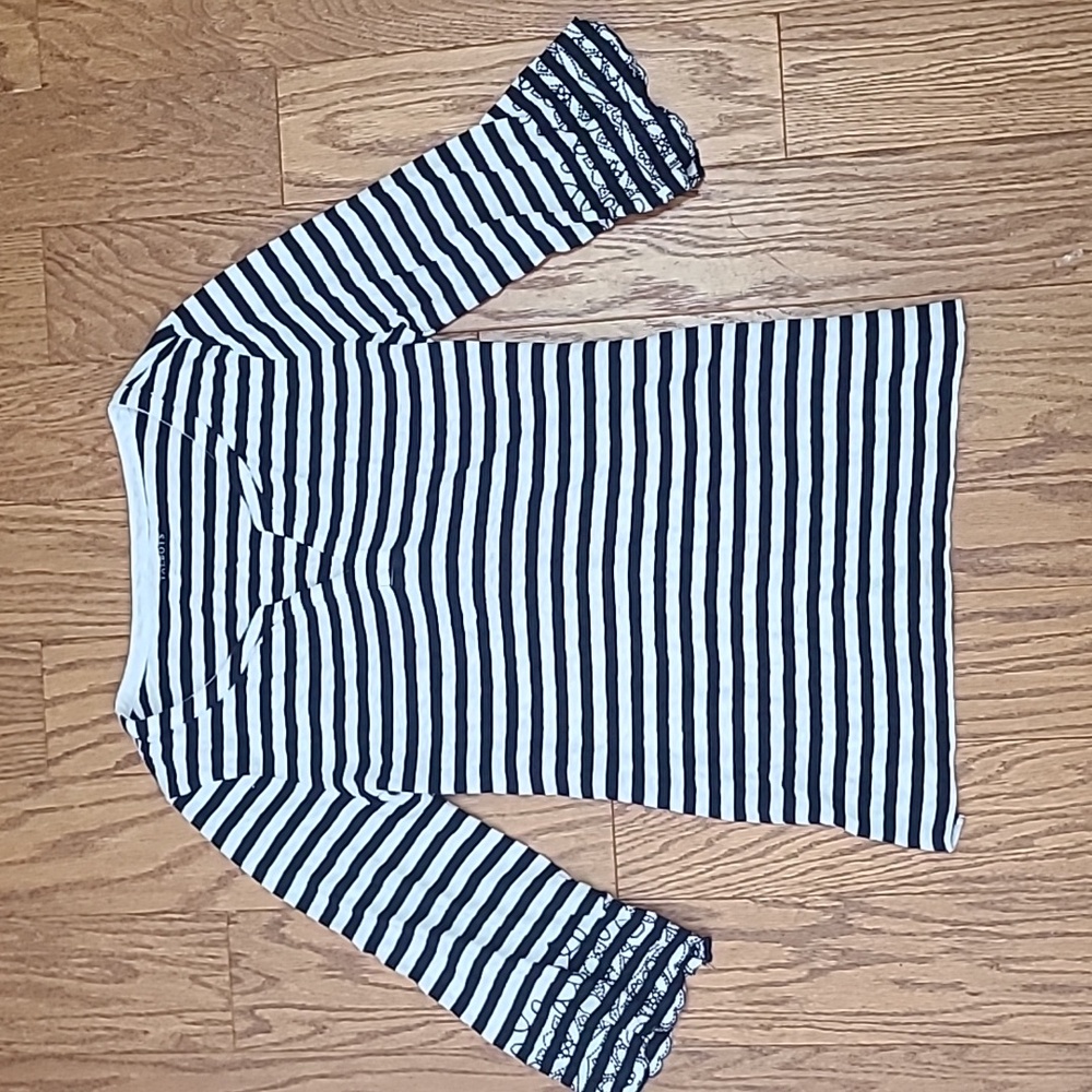 Talbots Cotton Embelished Sleeve Top Size Large